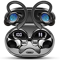 Cuffie Bluetooth 5.4 Sport, 2026 Auricolari Bluetooth con 6D Bass Stereo, 50 Ore Cuffie In Ear Cancellazione Rumore ENC e 4 HD Mics, HiFi Cuffiette LED Display, IP7 Impermeabile Cuffie Senza Fili
