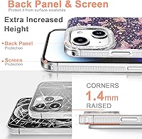 Vista 345 de I-MGAE-IN-AR - Funda diseñada para iPhone 12 y 12 Pro, diseño de mariposa plateada brillante, funda protectora de poliuretano termoplástico, suave