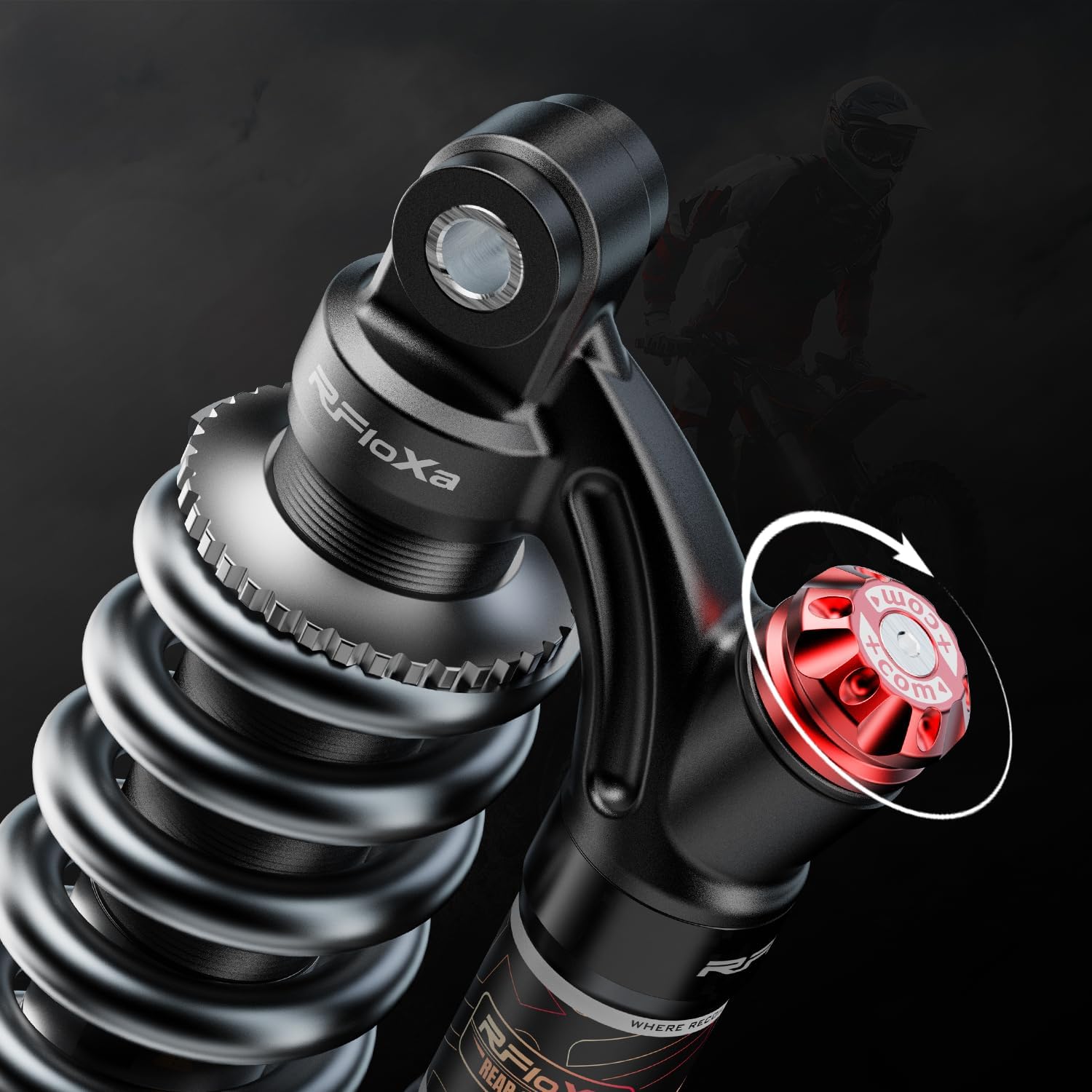 Bike Rear Shock MTB Rear Suspension with 265mm X 550lbs Coil Oil Air Suspension | Ideal for Mountain Bikes, DH Bikes, Electric Bicycle (Plus Version 210mm X 550lbs)