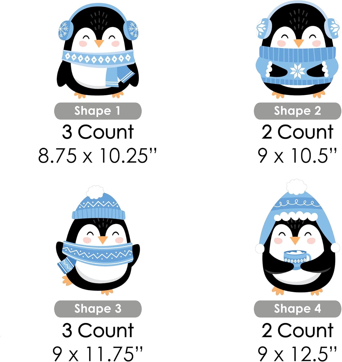 Big Dot of Happiness Winter Penguins - Lawn Decorations - Outdoor Holiday and Christmas Party Yard Decorations - 10 Piece