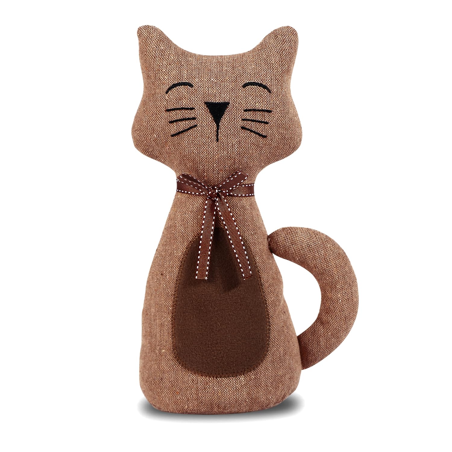 SANFERGE Door Stopper, Fabric Animal Weighted Heavy Wall Protector, Coffee Cat - Decorative, Floor Mount, 1 piece โ image 1