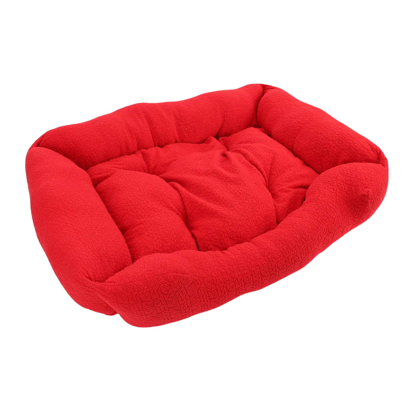 Acouto Cama Ortopédica para Perros Pequeños, Funda Lavable Extraíble de Poliéster de Felpa, Diseño Cómodo para Uso en Interiores (Rojo)