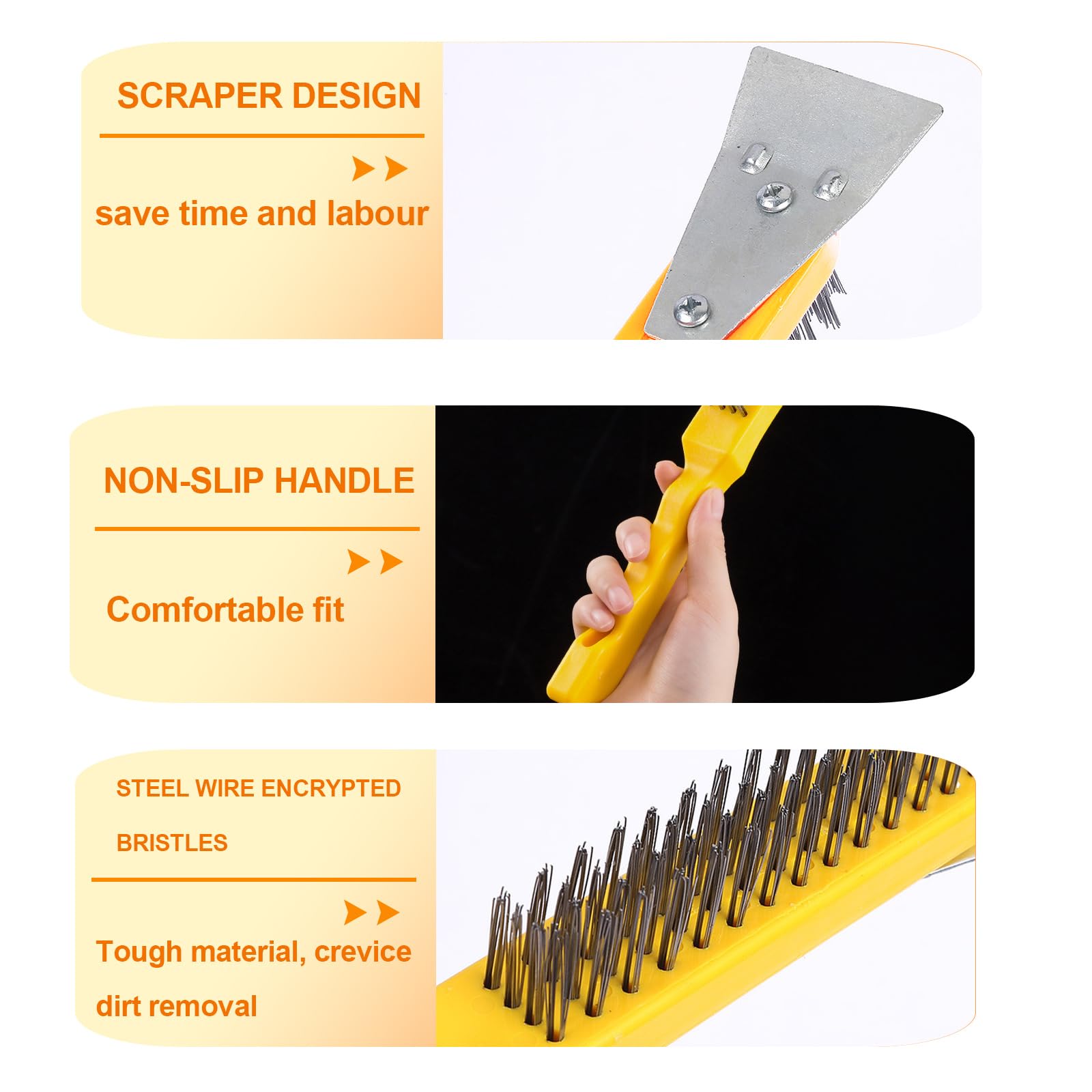 Heavy Duty Wire Brush Set - Rust & Welding Removal -6 Heavy Duty Wire Brush Set - Rust & Welding Removal -6