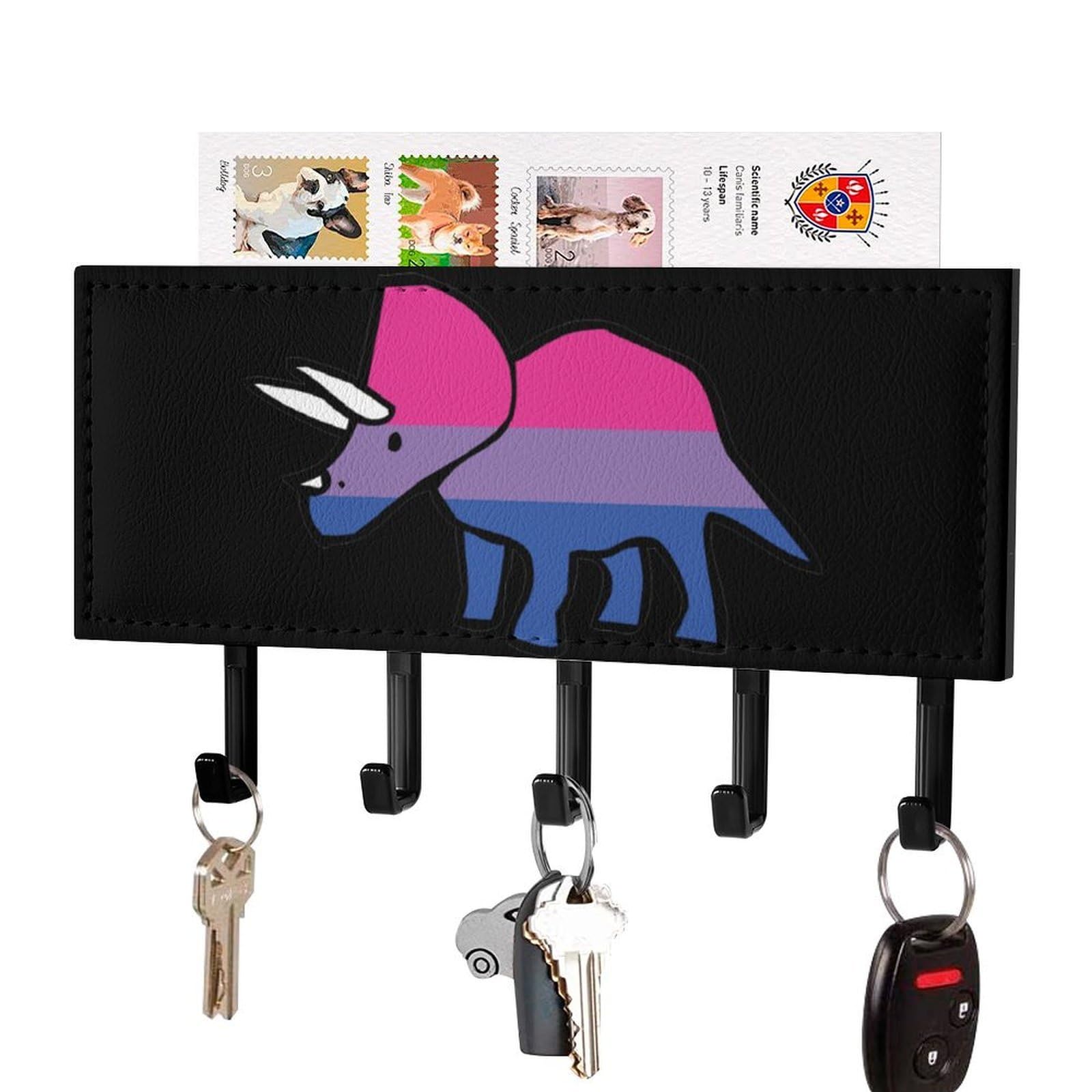 NCLQVJXZKHW Biceratops Key Holder with 5 Hooks Key Hooks Wall Mounted Key Racks Key Hanger Organiser Shelf