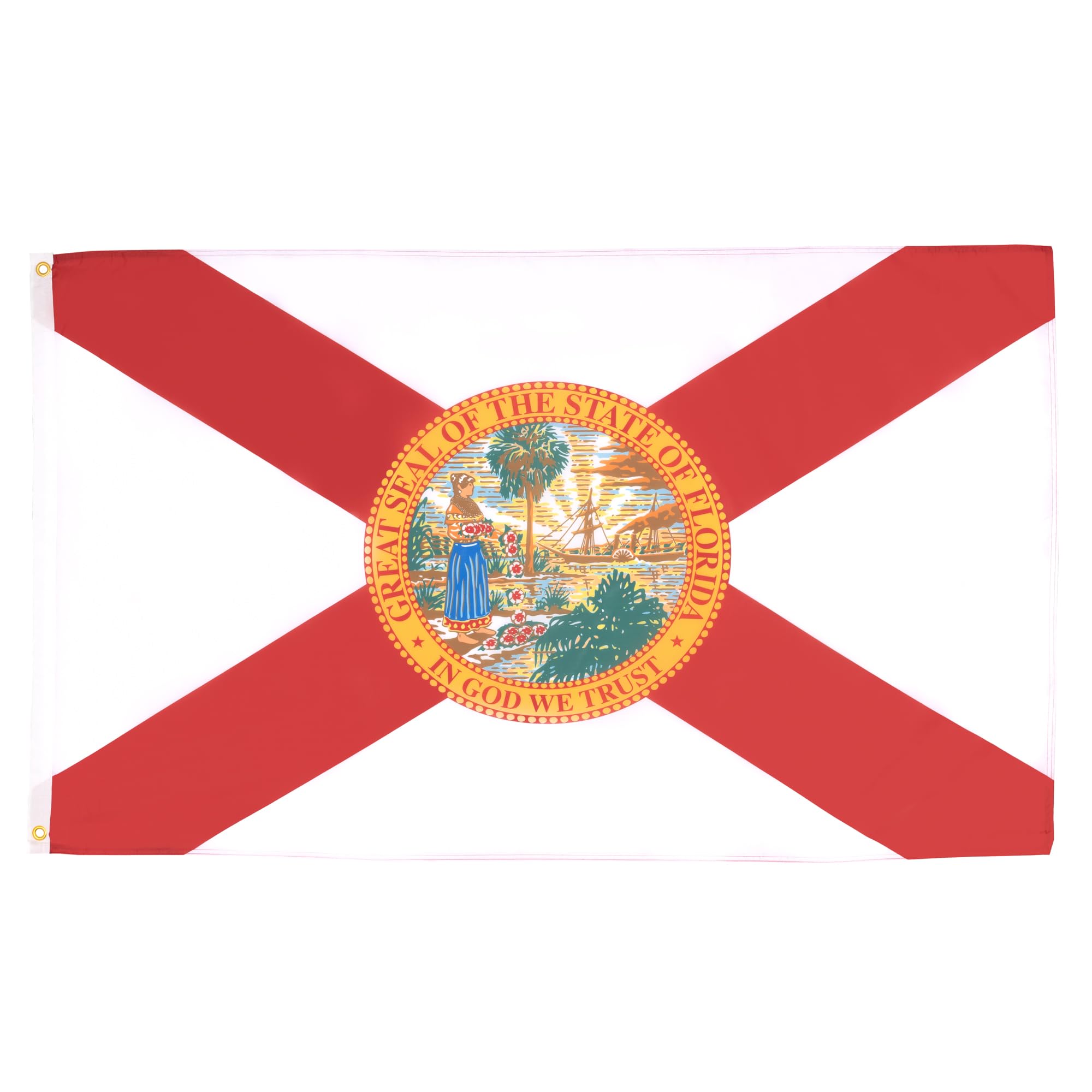 AZ FLAG - Florida Flag - 2x3 Ft - 100D Polyester Us State Of Floride Banner with Two Metal Grommets - Fade Resistant - Vivid Colors - 2' x 3' Feet - 90x60 Cm