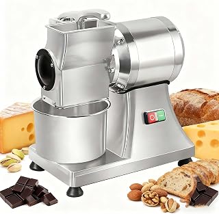Upgraded Food Grinder, Nut & Cheese Grater, 900W Pure Copper Motor, 132Lbs/Hour, Non-Slip, Easy Clean, for Bread/Cheese/Chocolate/Small Factories