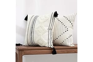 Blue Page Boho Throw Pillow Covers for Modern Farmhouse Charm