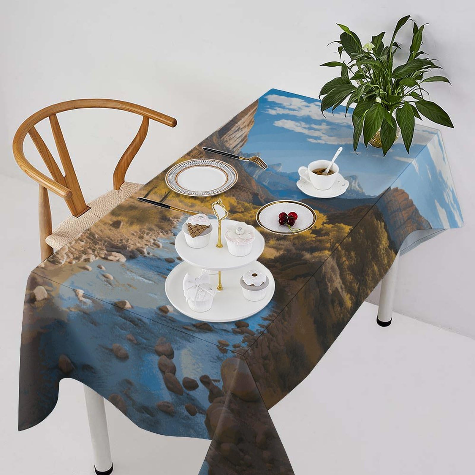 Nappe Zion pour table de fête et mariage au décor de style rustique
