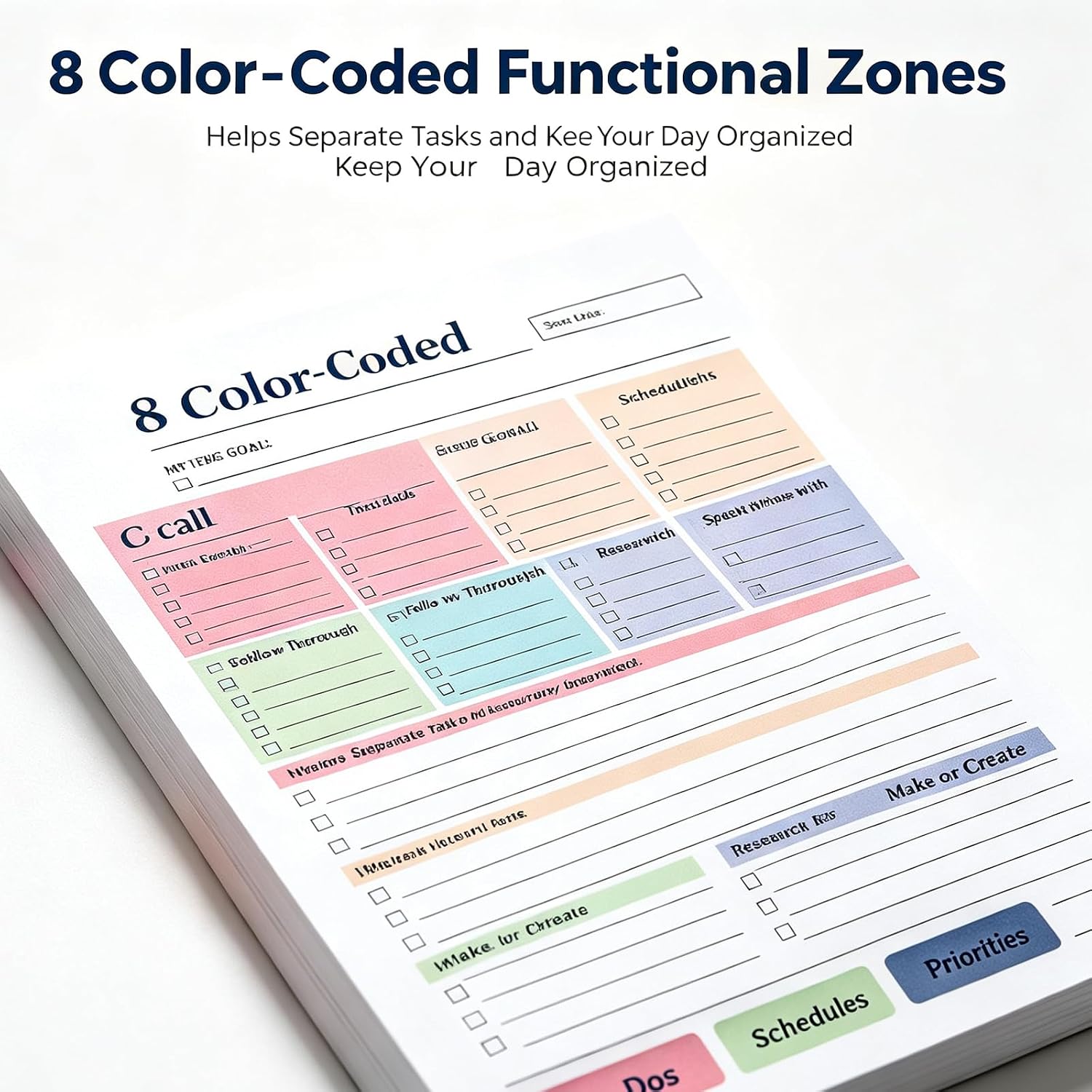 50 Page Brain Dump Notepad, Mind Dump Notebook A5 Daily Planning Management Manual, to Do List Notepad, Multiple Functional Sections, Minimal Planning Tool