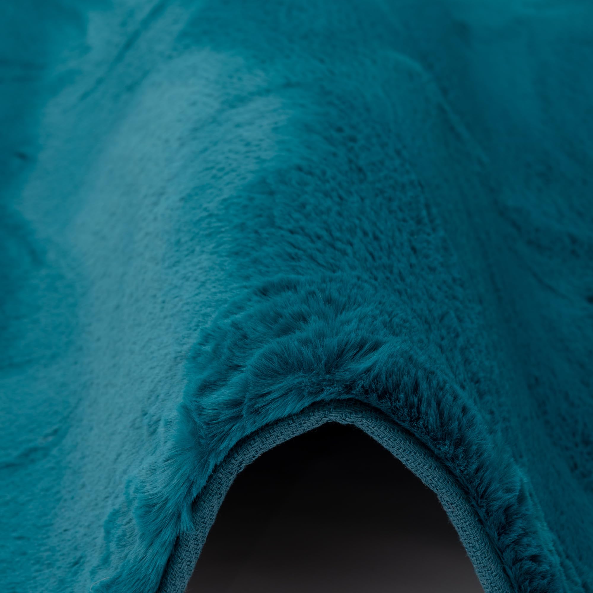 Luxus Super Soft Kunstfell Fellteppich Plush Petrol Rund in 3 Größen