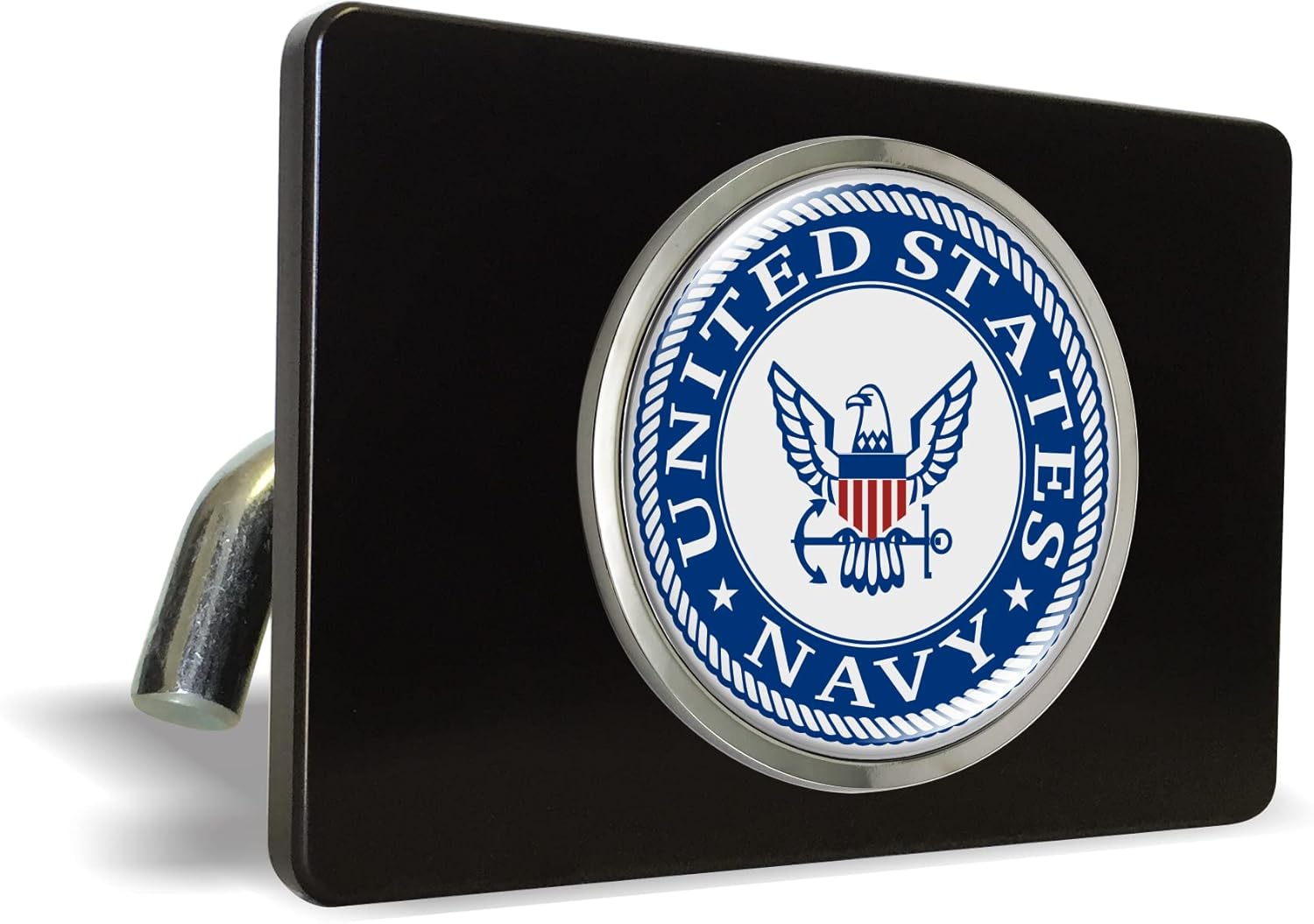 [Officially Licensed US Navy Product] - Premium Quality Anodized Billet Aluminum UV Resistant Metal Car Trailer/Tow Hitch Cover for 2" Receivers with Chrome Emblem - Chief Fouled Anchor USN
