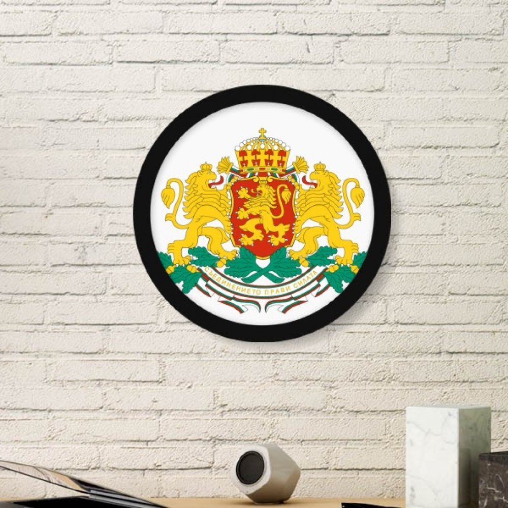 Cadre photo rond en bois noir motif blason national Sofia Bulgarie décor de table unique DIYthinker