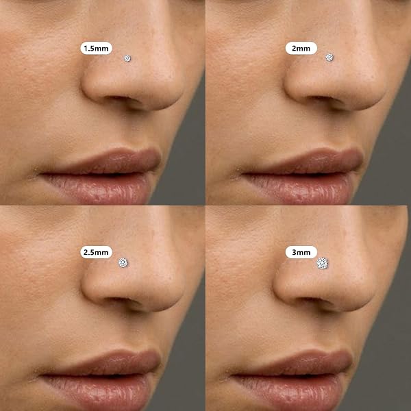 AceFun 20G piercing nariz titanio plata 1 forma G23 plata recta Piercing nariz Joyería para Mujeres Hombres plata circonio cúbico diamantes 1.5mm 2mm 2.5mm 3mm - 4