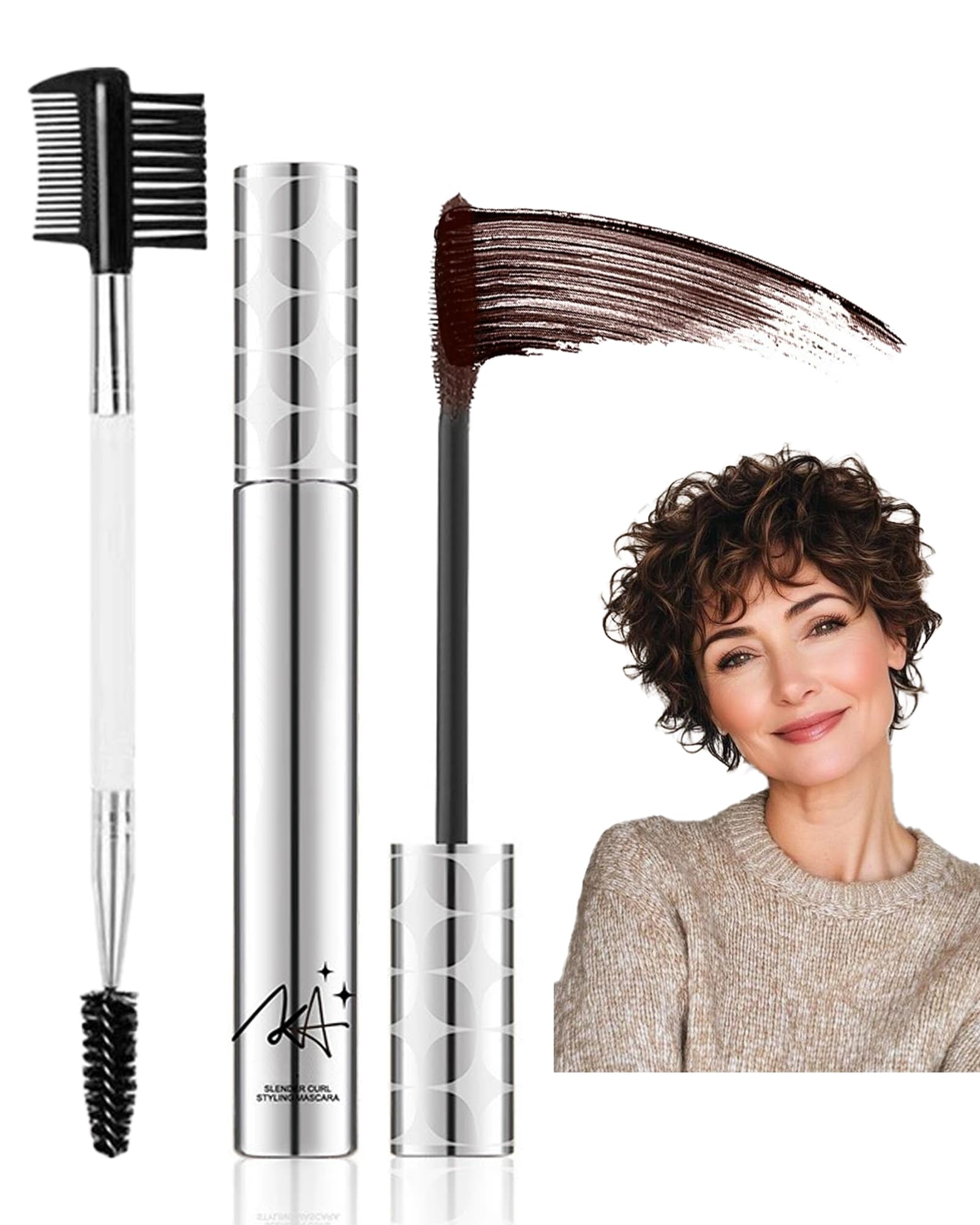 Brown Mascara for Older Women 60 Plus,Waterproof Mascara Primer Lash Makeup