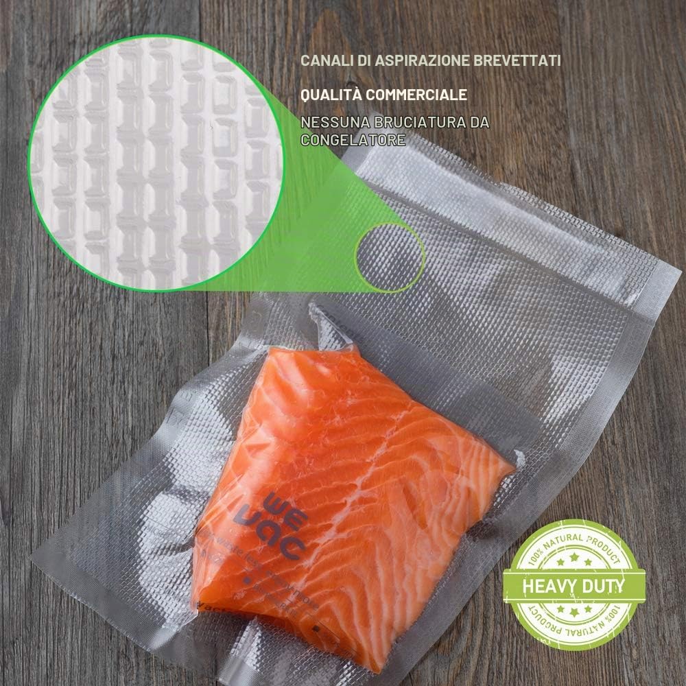 Wevac Sacchetti per Sottovuoto Alimenti, Buste Sottovuoto Alimenti con Taglierina, 28 x 4500cm Sacchetti Sottovuoto per Alimenti Goffrati senza BPA, Grado Commerciale per Cottura Sottovuoto