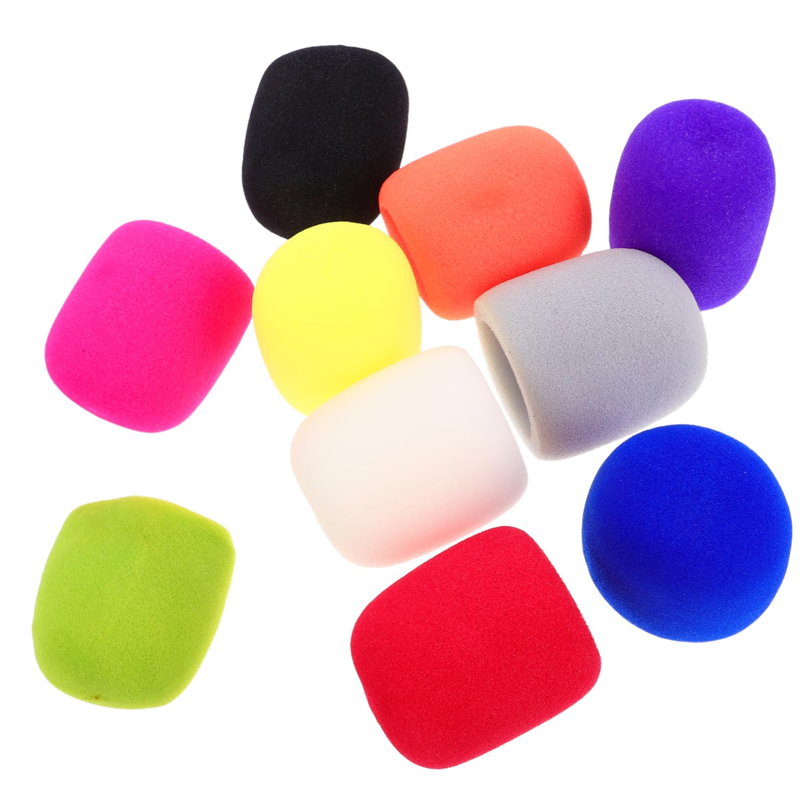 BESTonZON 10pcs Colorful Microphone Covers Reusable Foam Mic Protectors for Handheld and Headset Mics Compatibility for Ktv and Karaoke Sessions