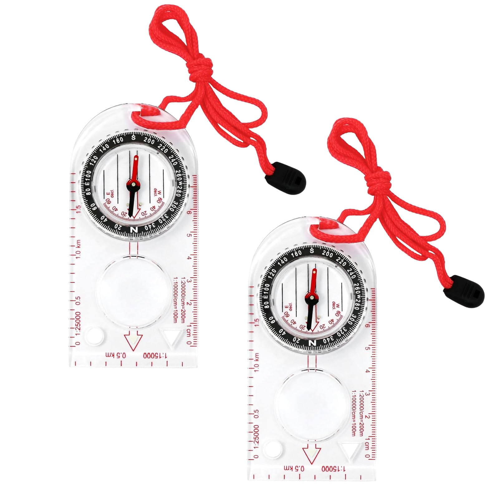 WNXBFO 2PCS Compass, Navigation Orienteering Compass Hiking, Compasses Adjustable Declination Waterproof for Expedition Map Reading, Navigation, Orienteering and Survival