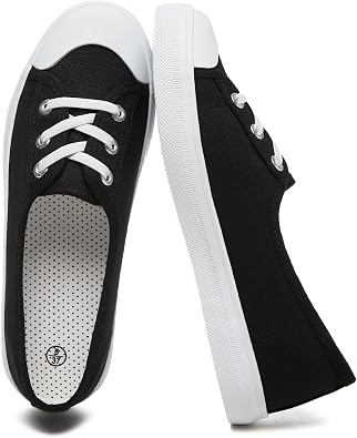 Uoidru Womens Slip On Shoes Low Top Canvas Sneakers Lightweight Casual Walking Shoes Fashion Work Sneakers