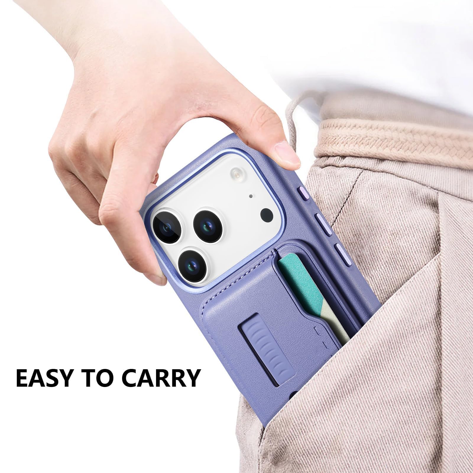 Etui na iPhone 17 Pro Max/17 Pro/Air/17, etui portfelowe z przegródkami na karty, etui na nadgarstek, magnetyczna, odporna na wstrząsy powłoka (pomarańczowy, 17 Air)