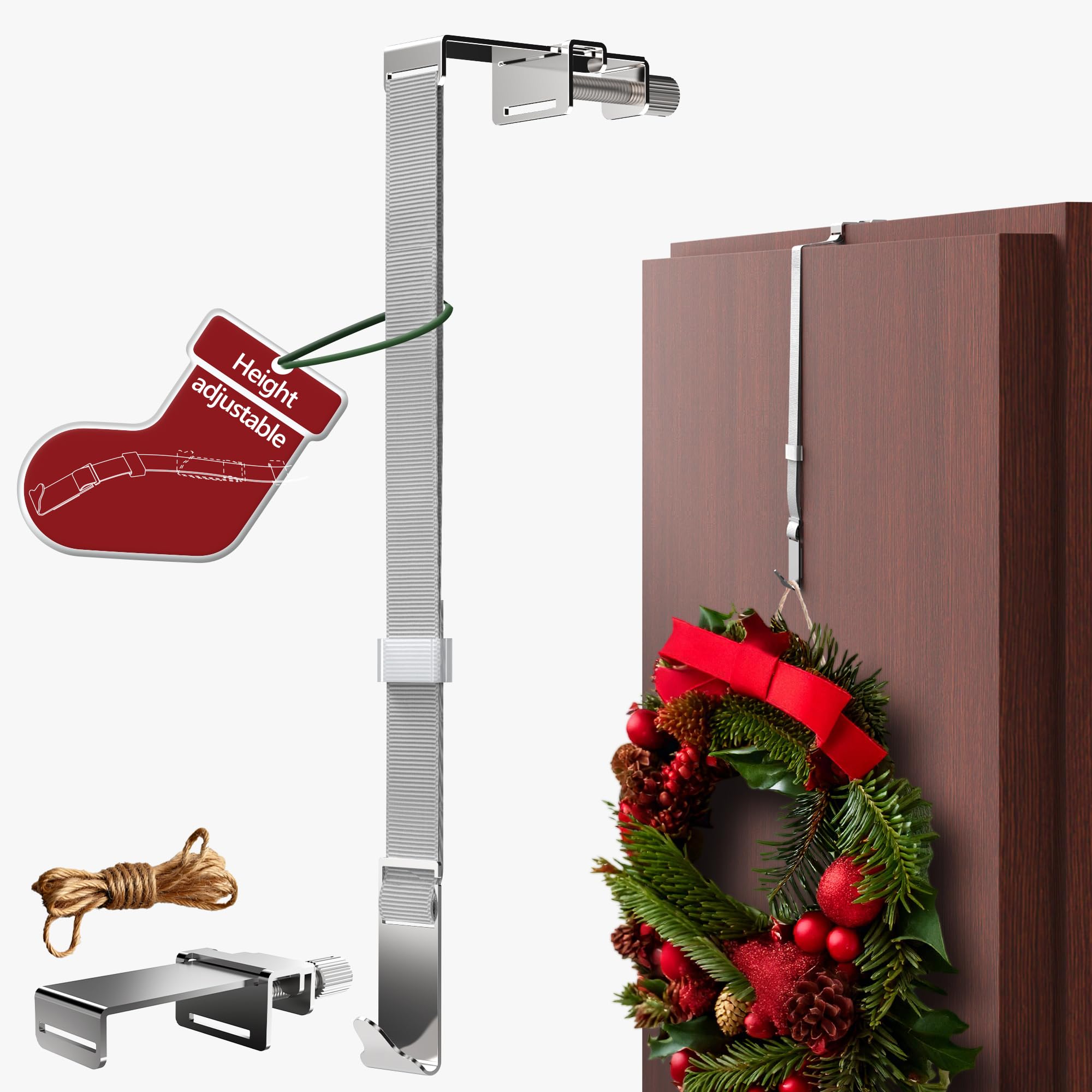 Menz Wreath Hanger for Front Door, Adaptable Wreath Holder for Front Door Decoration Hanger