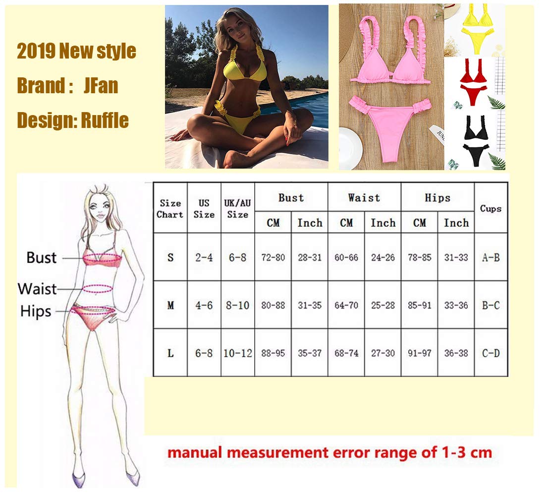JFAN Costumi da Bagno Donna Bikini Donna Swimwear Sexy Imbottito Push-Up Estivo da Donna