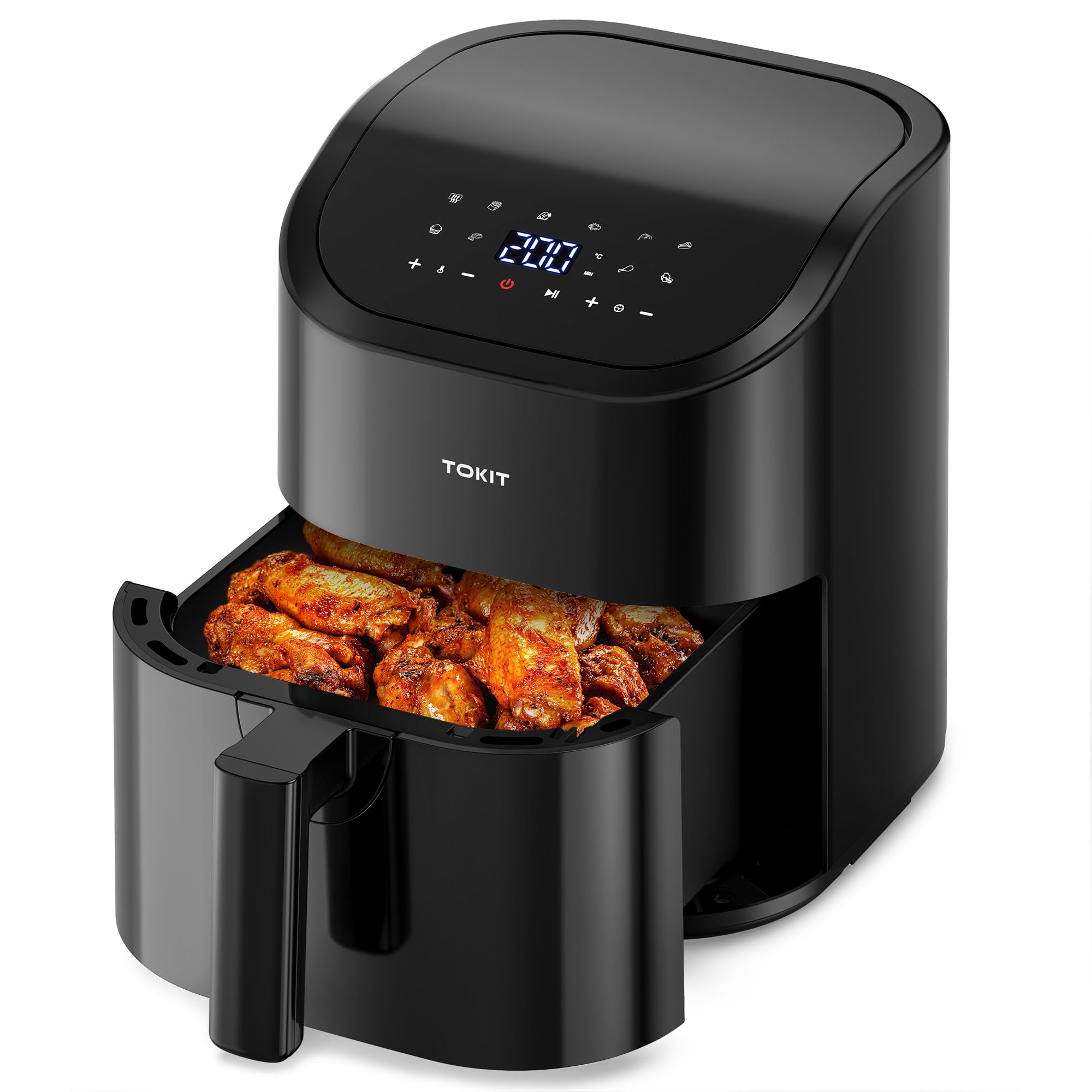 TOKIT Air Fryer, 4.8QT Compact with Online Recipes,10-in-1