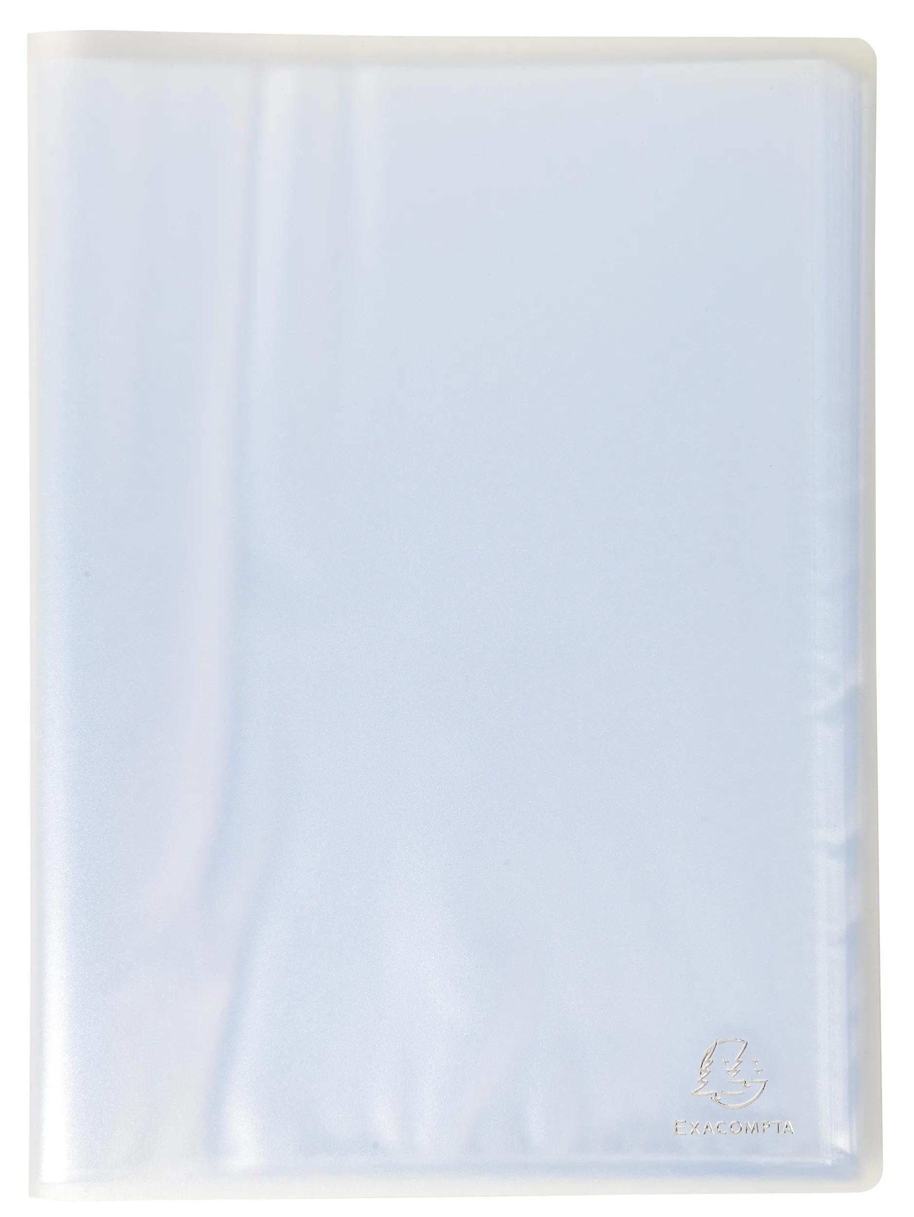 Exacompta - Ref 85460E - Box of 12 Chromaline Document Holders - 40 Smooth Crystal Pockets - 80 Views - for A4 - Size 24 x 32 cm - Translucent semi-Rigid Polypropylene Cover - Crystal
