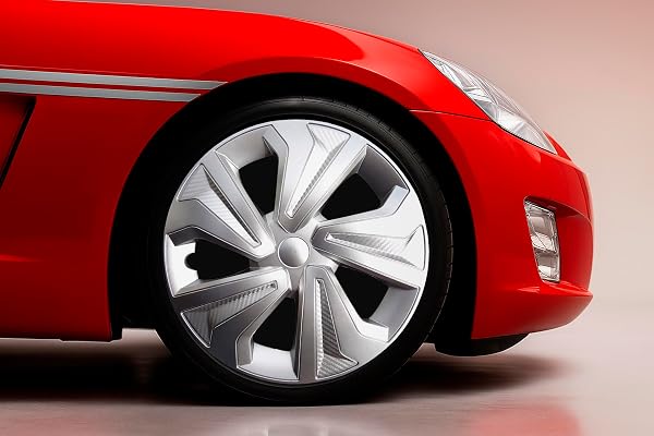 +PWR Car Parts Copricerchio 14" Road Argento, Set di 4 Unità, Universali, ABS ad Alto Impatto, Fissaggio a Pressione, Design Moderno e Ventilazione Ottimizzata - 3