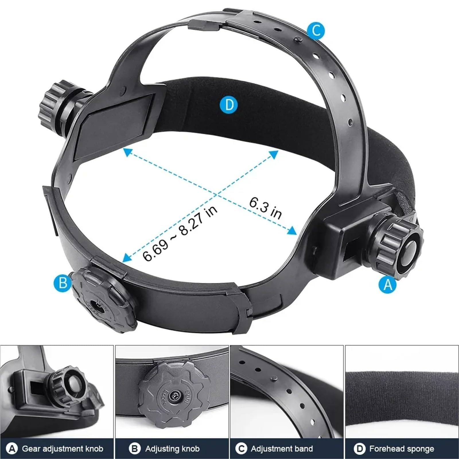 Mascara De Soldar Máscara de soldadura con oscurecimiento automático, pantalla LCD gran tamaño, cascos for amolar, cortar y soldar equipos arco