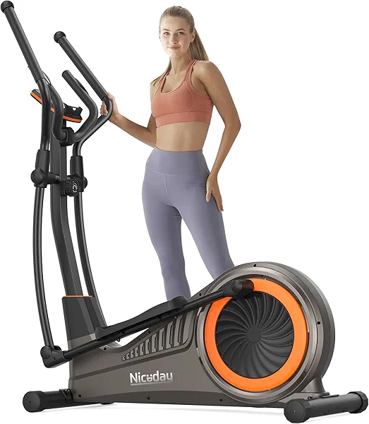 Niceday Elliptical Machine, Elliptical Exercise Machine for Home with Hyper-Quiet Magnetic Driving System, Elliptical Trainer with 15.5IN-20IN Stride, 16 Resistance Levels, 500LBS Loading Ca