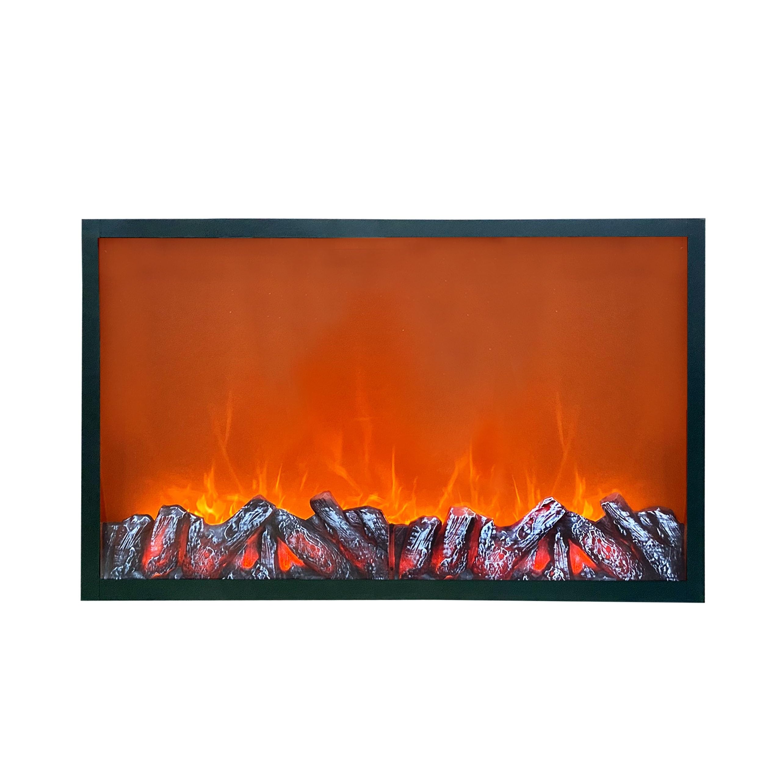 GGICO USB Operated Portable Tabletop Artificial LED Fireplace with Realistic Log Wood Burning Flame Simulation Effect for Decoration (Design 21)