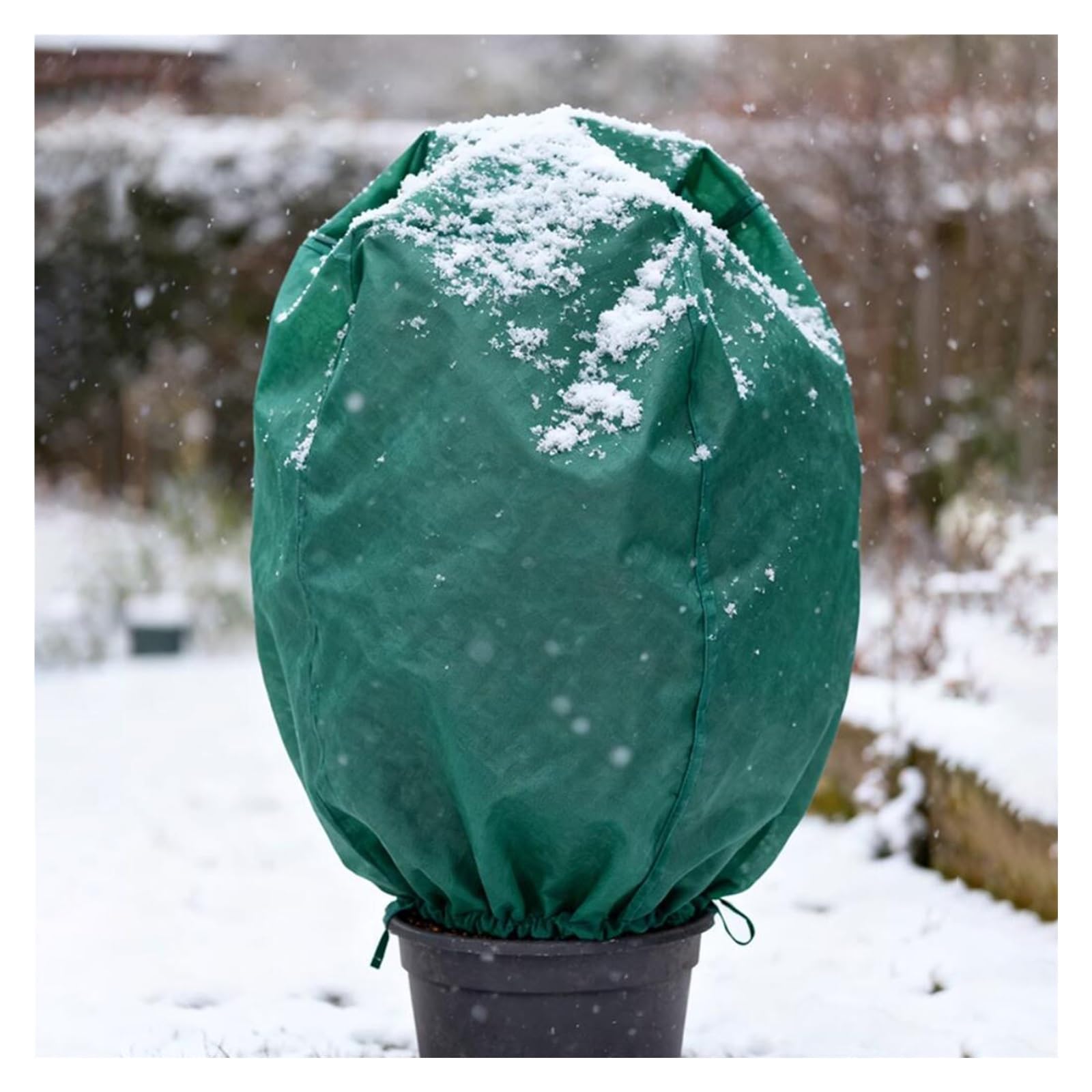 Fundas protectoras para plantas con cordón para clima frío, fácil instalación, manta de heladas para jardines al aire libre
