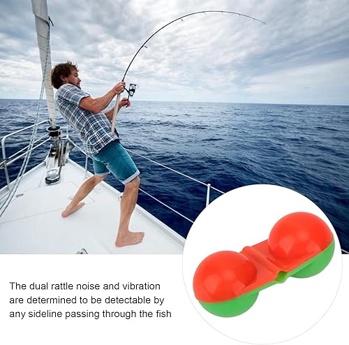 Miniatura 2 de Qinlorgo Sonajero de pesca, sonajero doble de pesca, 40 piezas para río