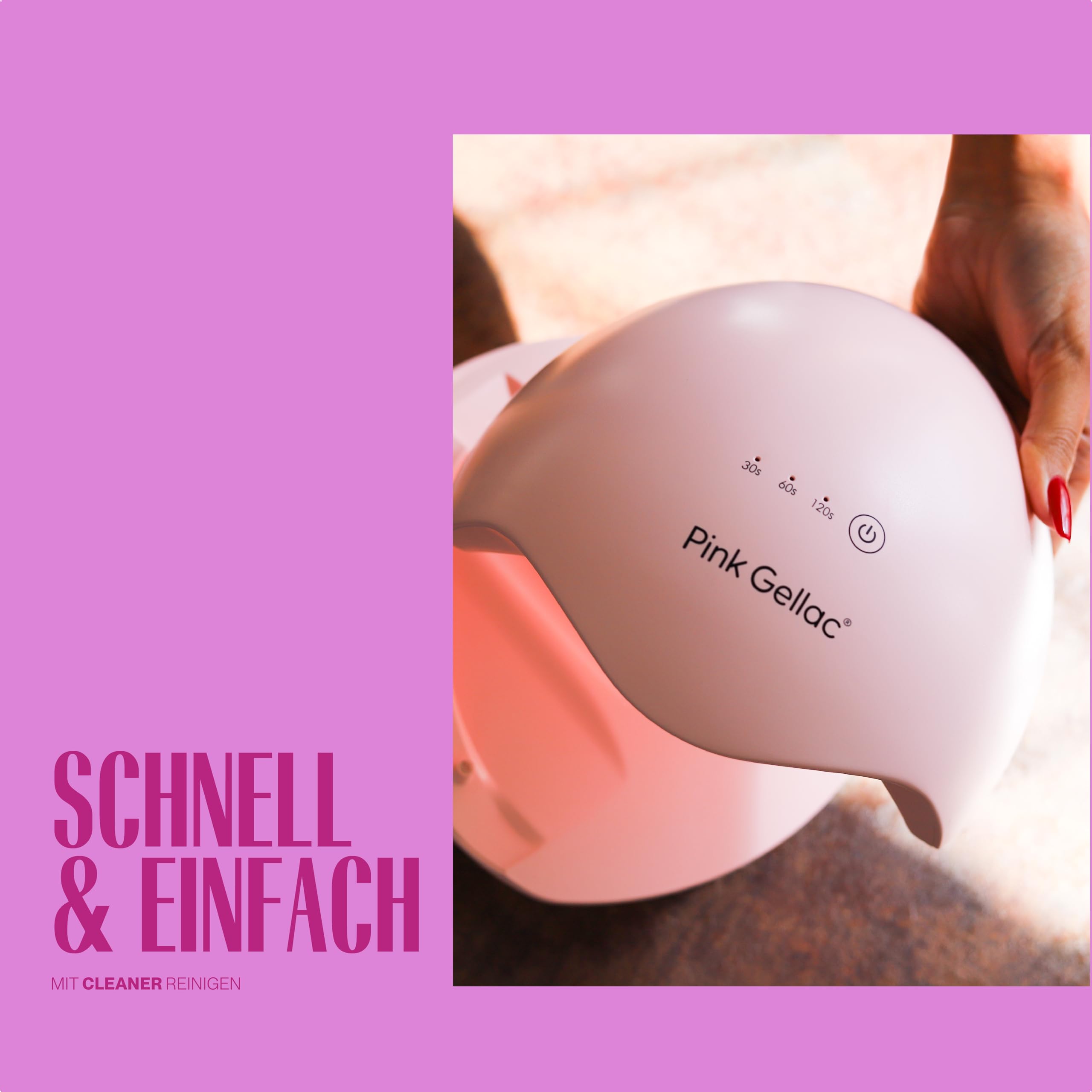 Pink Gellac Lampa UV do paznokci żelowych brzoskwiniowych – lampa UV do paznokci z automatycznym timerem – suszarka do paznokci z wysokiej jakości światłem LED – lampa do paznokci żelowych jakość