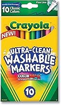Crayola Ultra-Clean Washable Markers, Fine Line Multicolor, 10 Count