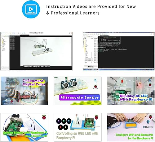 Miniatura 6 de Adeept Kit de inicio definitivo para Raspberry Pi 4 3 B+ B 3B 3B+ 2B, código Python C, 40 proyectos, kit educativo STEM, kit de iniciación integral