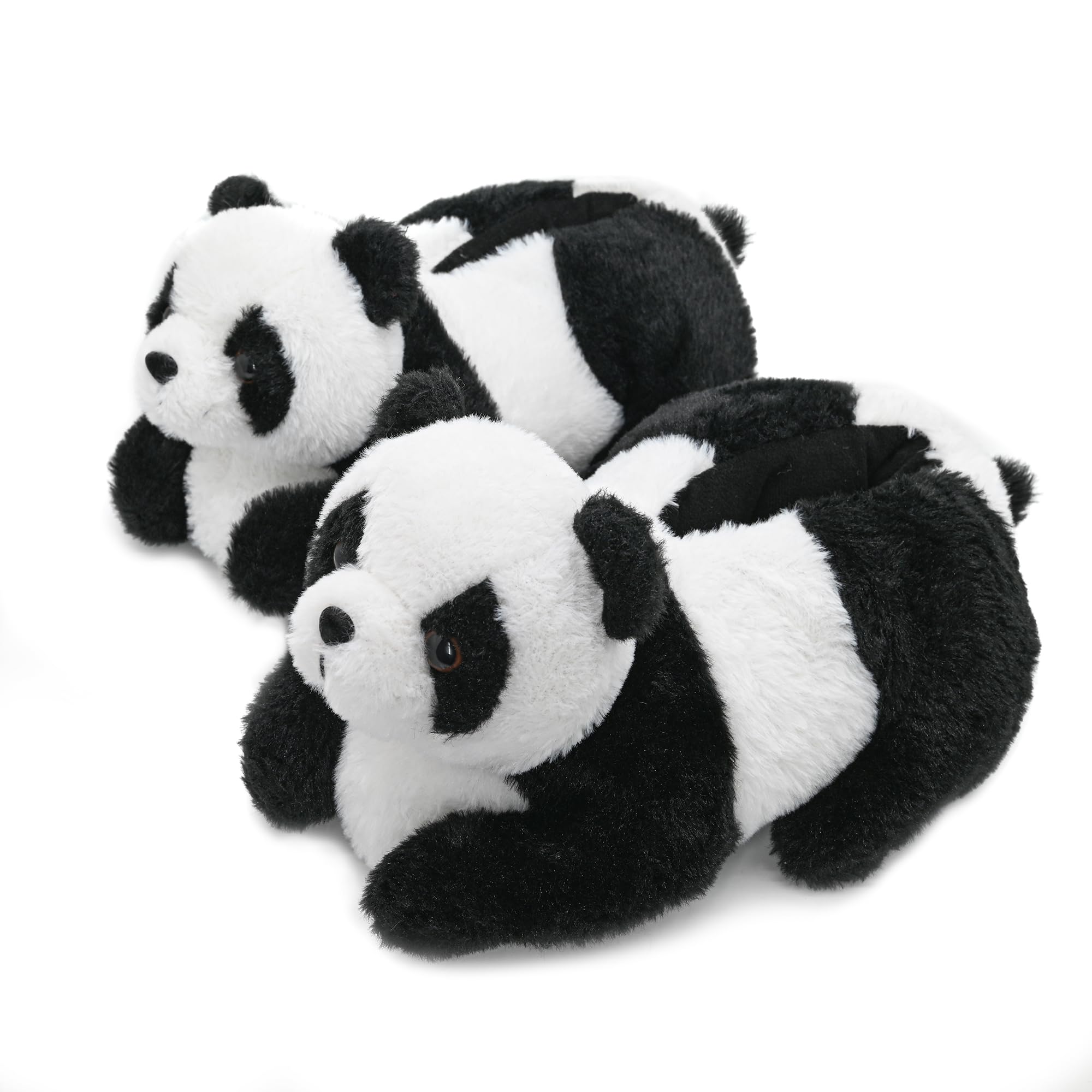 Onmygogo Indoor Fuzzy Winter Animal Panda and Cow Plush Slippers for Adult Women Men Boys Girls Kids