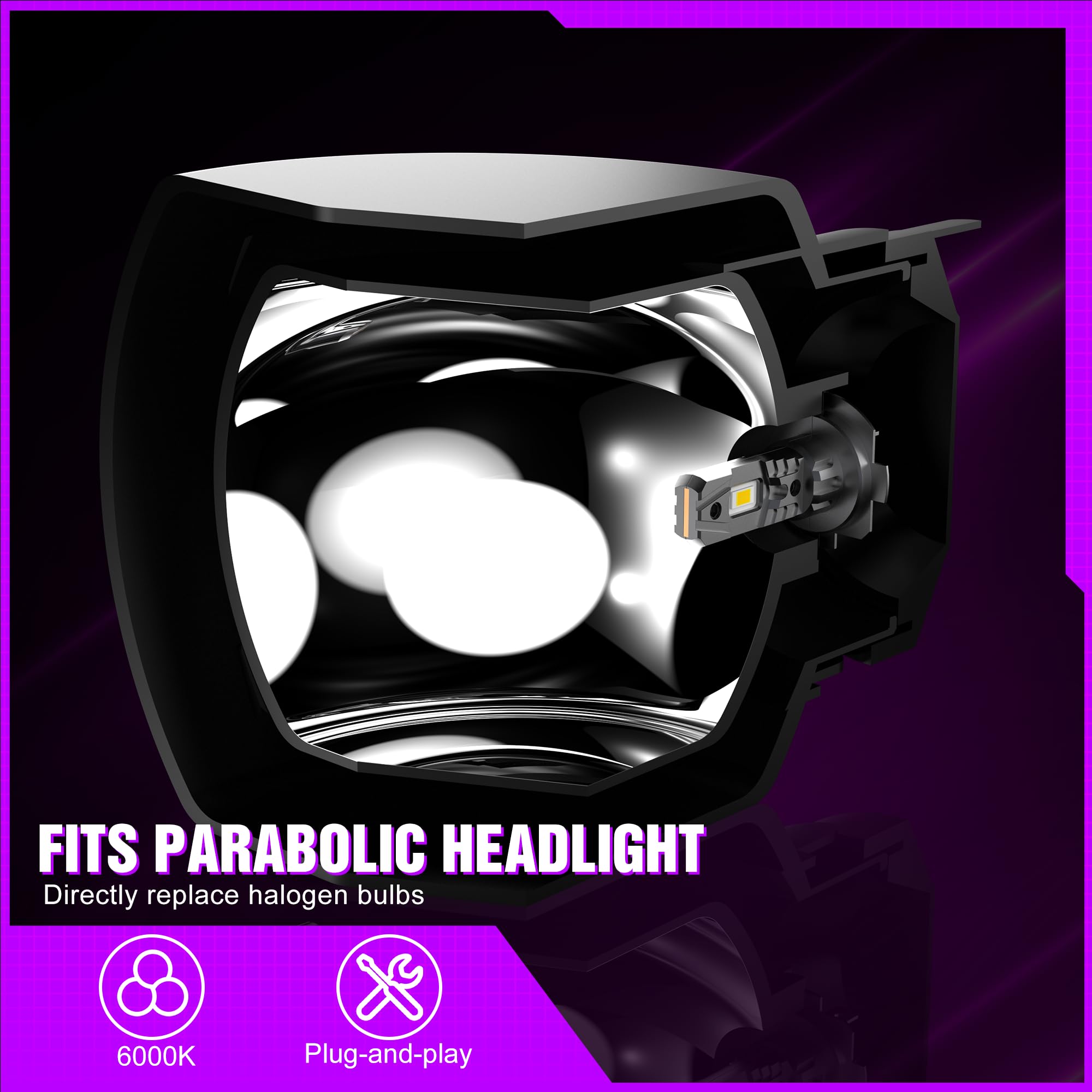 lampadine h7 led 20000lm, lampadina per fari auto e moto, kit lampada 12v per abbaglianti o anabbaglianti o fendinebbia, dimensioni 1:1 alogena, luce bianca 6000k
