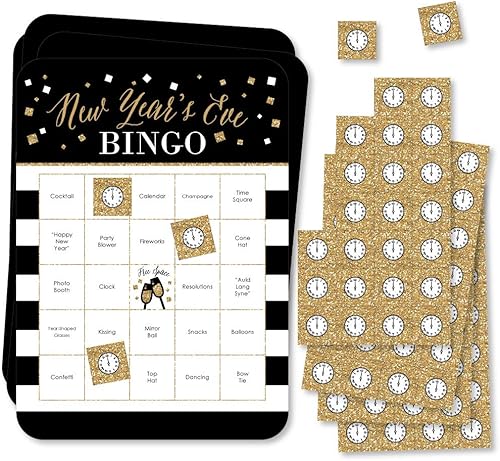 Miniatura 6 de Big Dot of Happiness Rose Gold Happy New Year - Juego de cartas y marcadores de bingo (18 unidades)