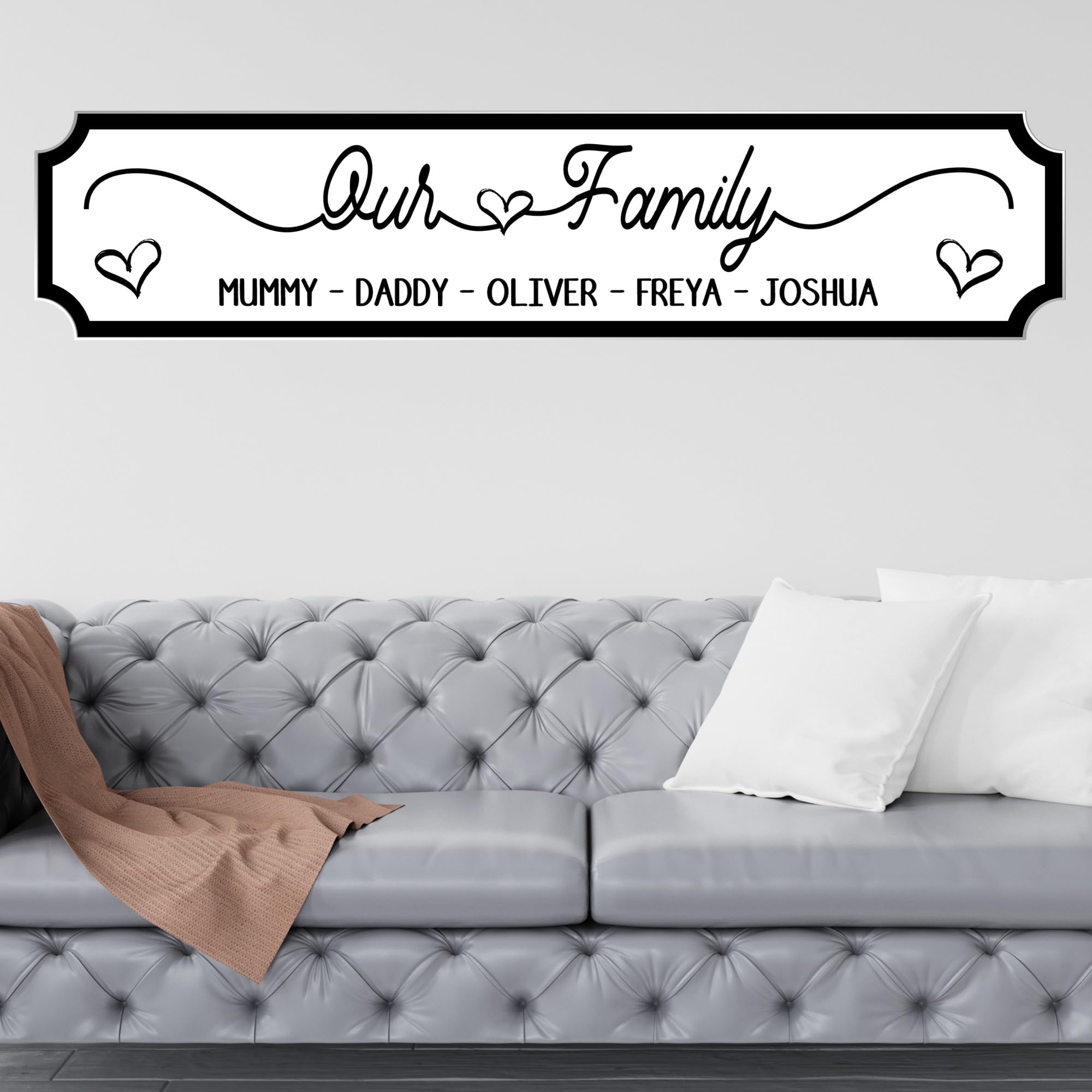 Personalised Our Family Street Sign Plaque - Custom Own Names Family Wooden or Acrylic Wall Art Decoration Keepsake Home Décor