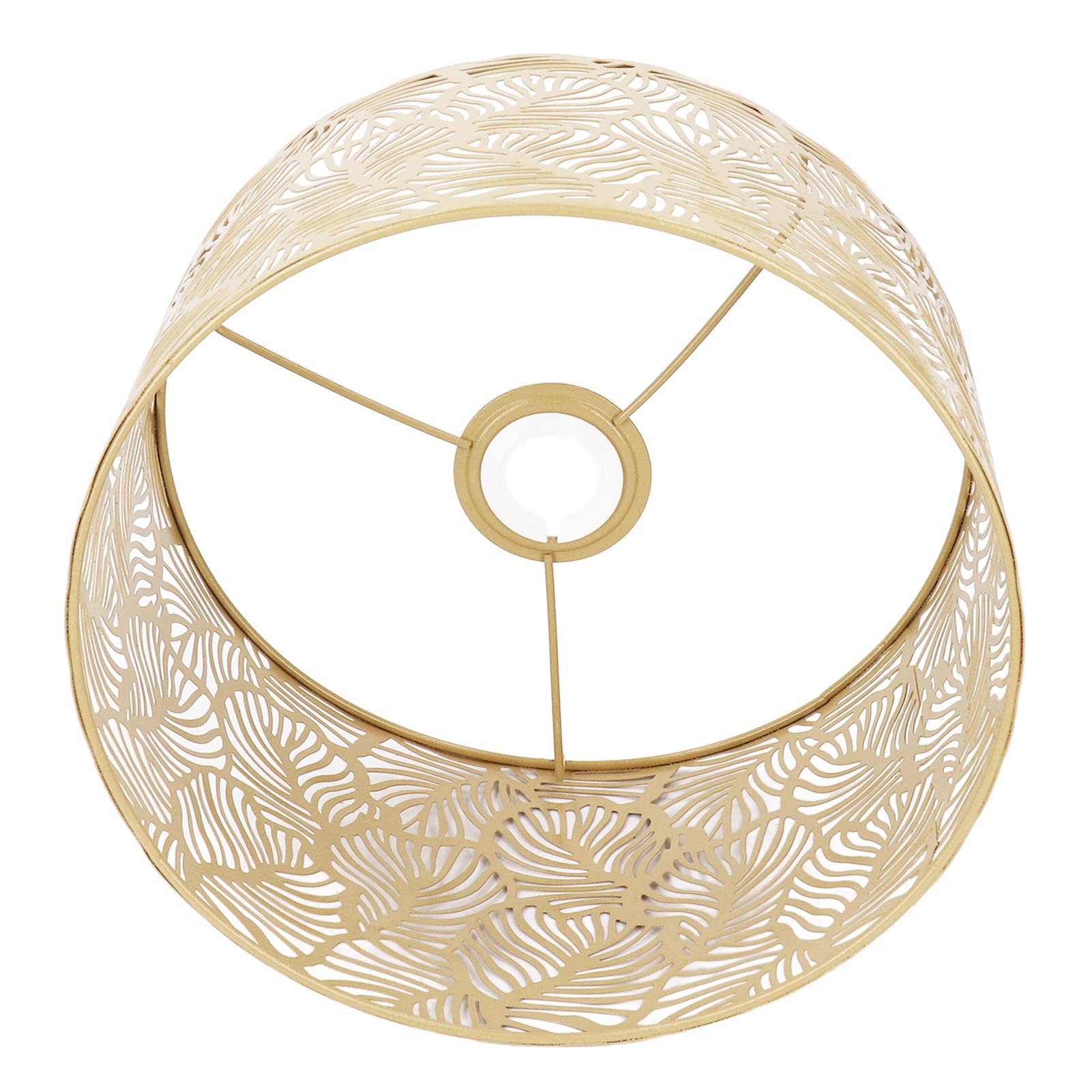Pantalla de Metal para Lámpara de Pie y Mesa, Base E14 E27, Diseño Hojas Grandes Elegante, Hierro Dorado, Decoración Hogar Estilo Simple Ideal Sala Dormitorio
