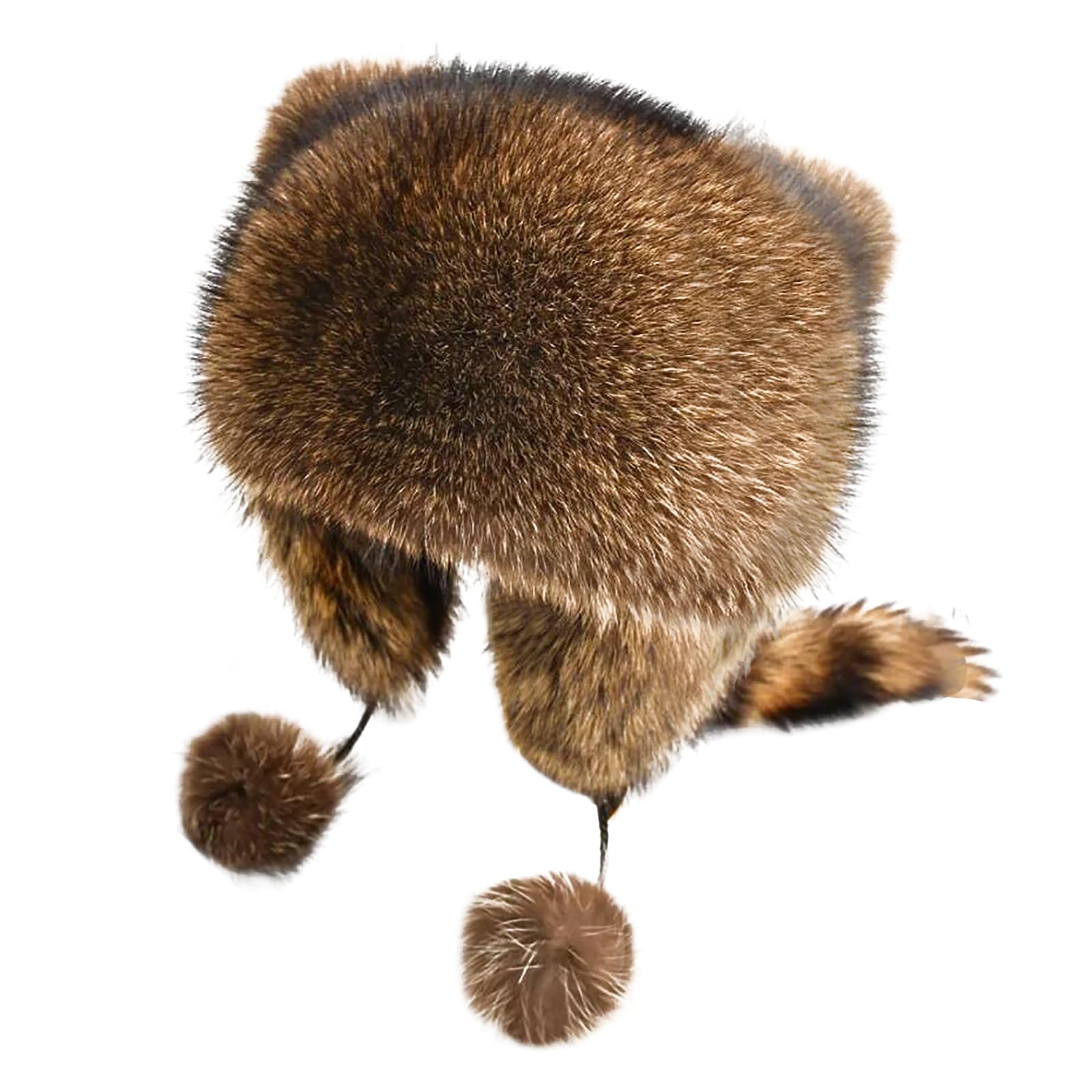 YJZQ Chapeau Souple Cache-Oreilles Chapka Forme Queue de Raton avec Pompom Hiver Casquette Unisexe pour Enfant (7-12ans) et Adulte (12ans+) Joli Bonnet Coupe-Vent en Peluche