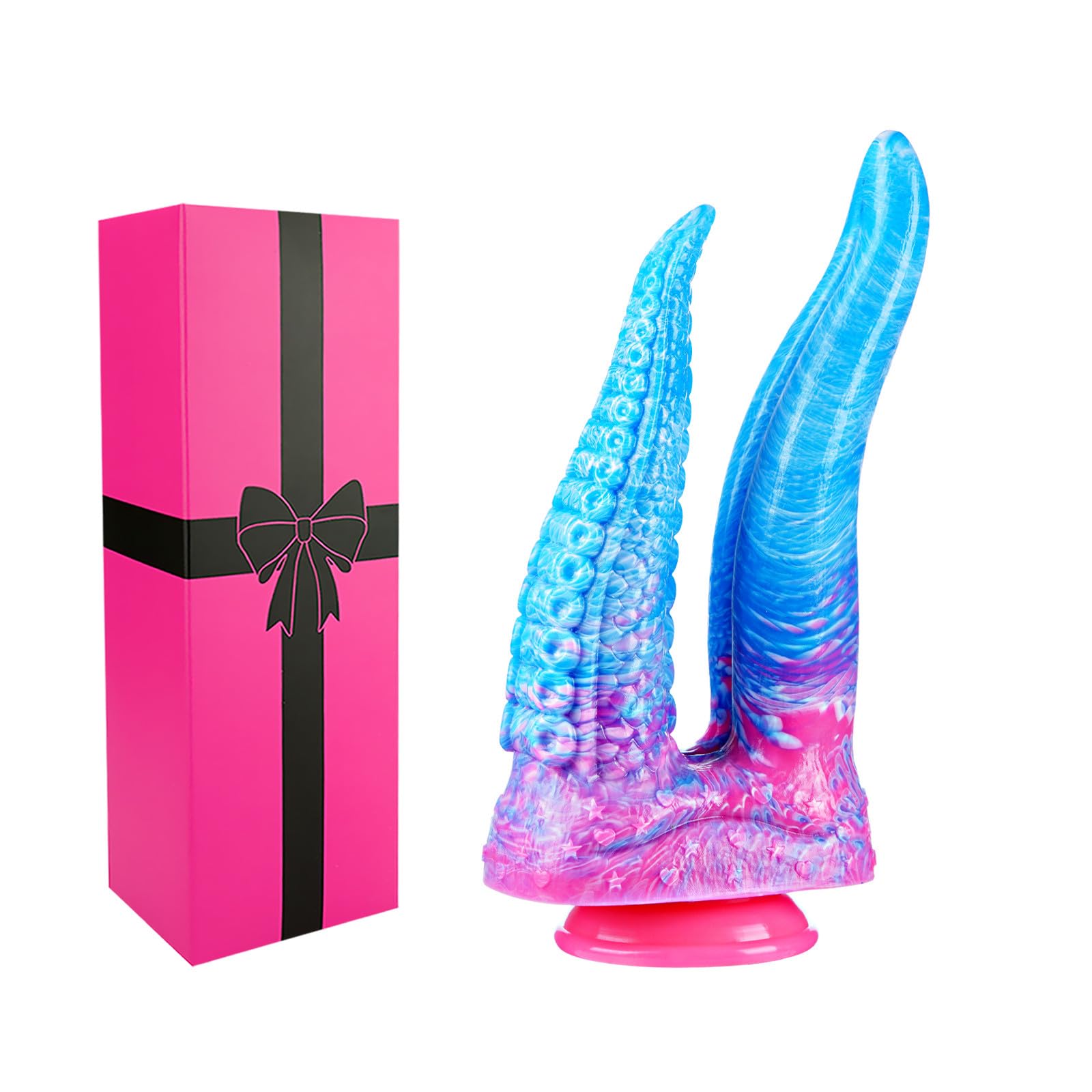 7 Small Double Head Tentacle Dildo with Tongue 6 Silicone Dual Monster Alien Anal Dildo Suction for Lesbian