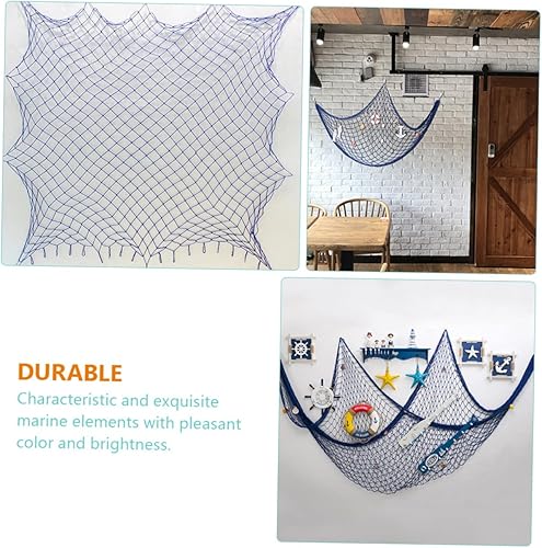 Miniatura 6 de NOLITOY 3pcs Natural Fish Net Decor Hawaii Ornament Fish Net Wall Hangings Fish Net Wall Decor Rustic Nautical Ornaments Nautical Decor Farmhouse