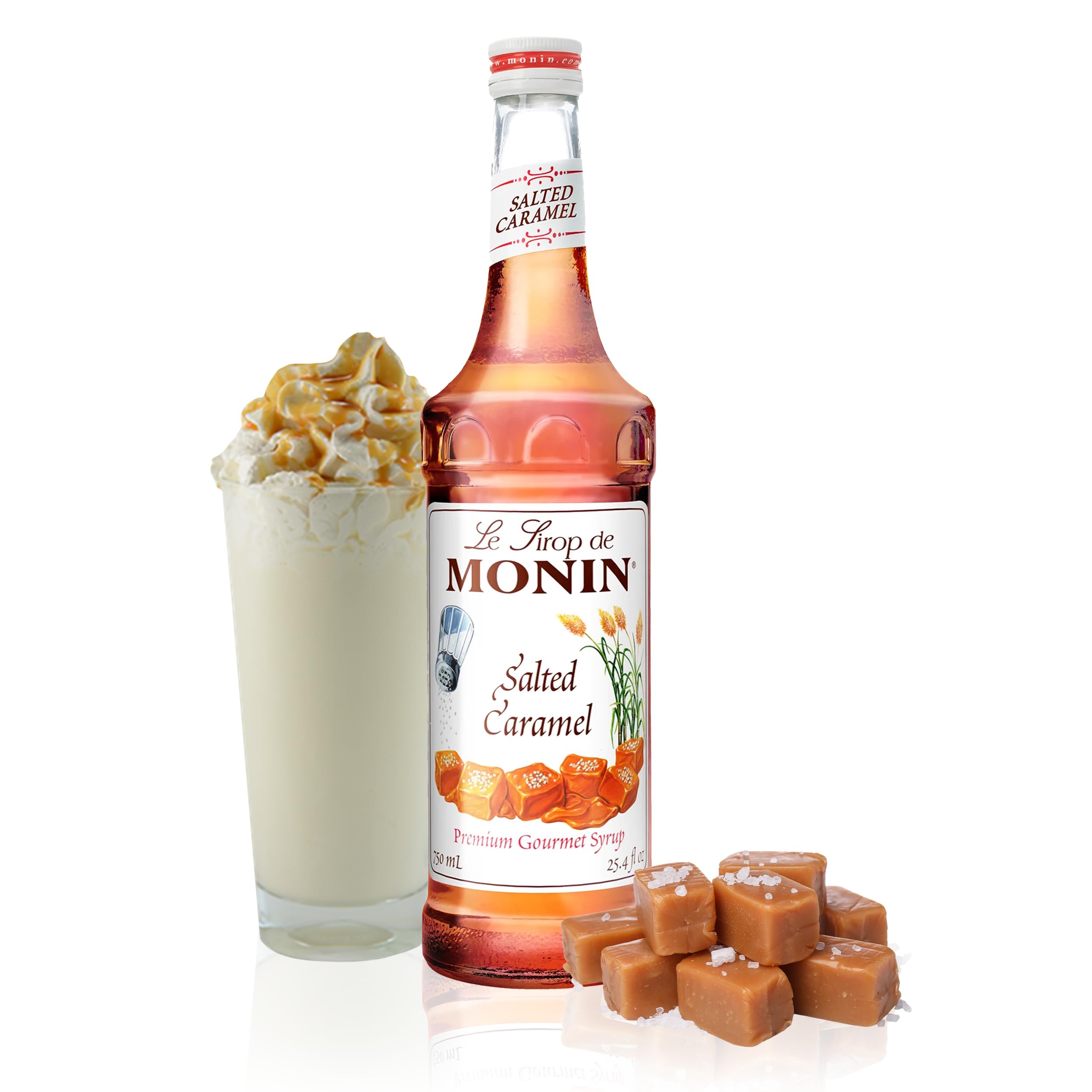 Monin Salted Caramel Syrup, 750 ml Glass Bottle Salted Caramel