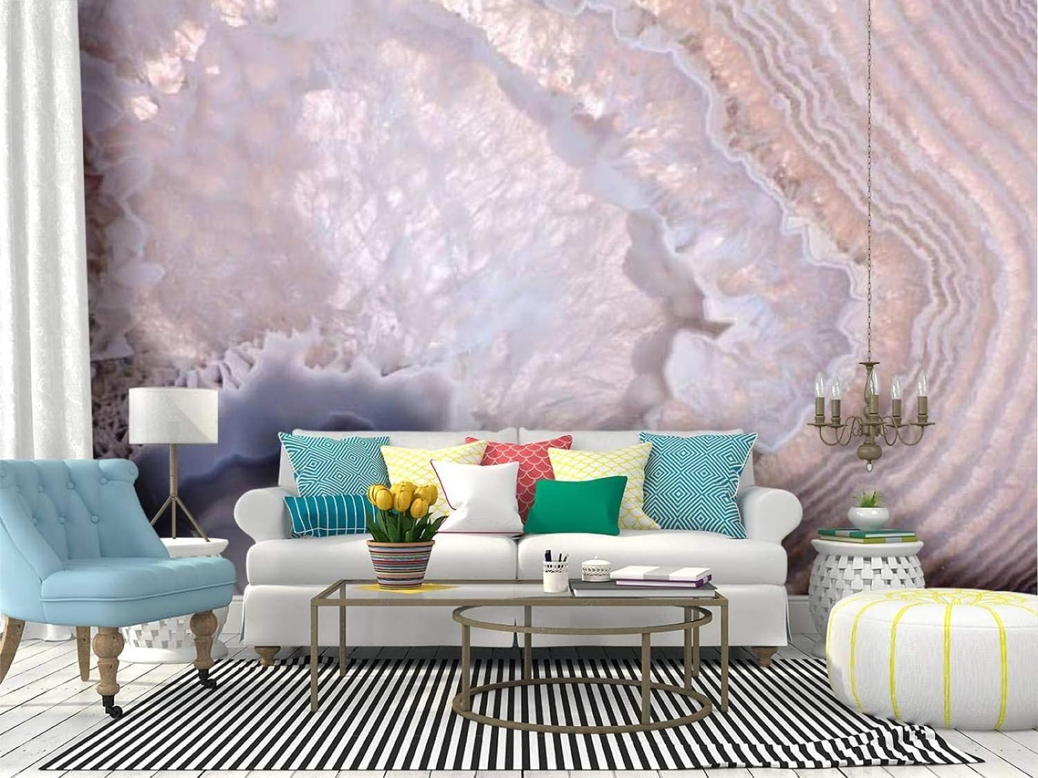 Papier Peint 3D Mural Texture Abstraite Colorée Décoration Salon Chambre