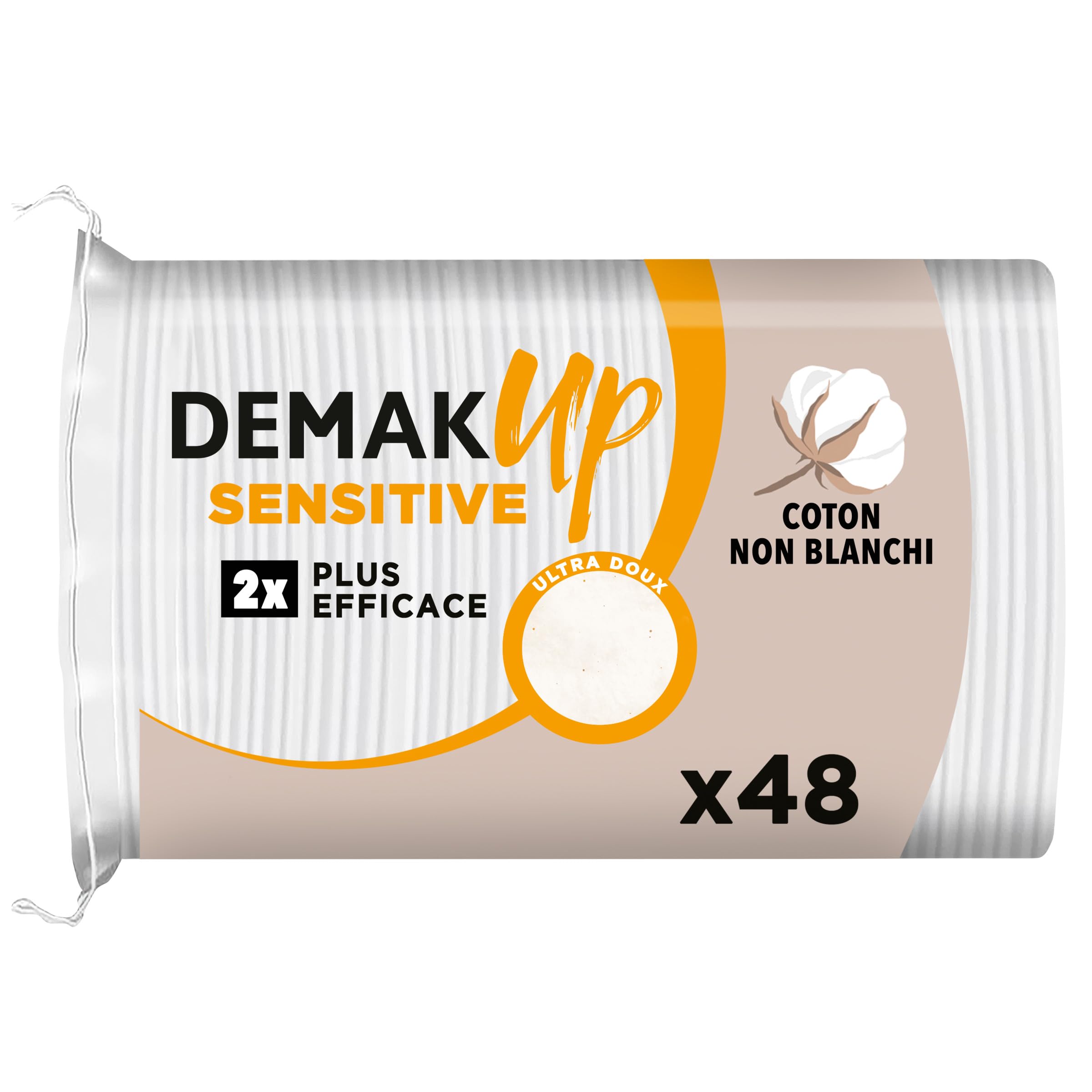Gros plan sur la texture douce et naturelle des cotons Demak'Up Sensitive Ovales.