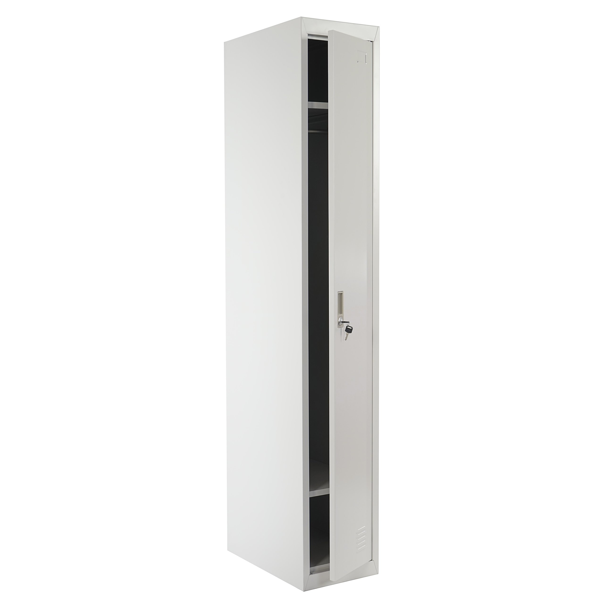 Mendler Spind Boston T163, Garderobenschrank Kleiderspind Umkleideschrank, Metall 180x30x50cm nach ASR A4.1 - grau