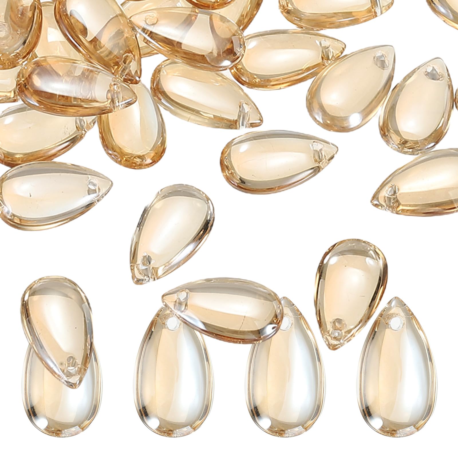 PATIKIL Teardrop Beads, Crystal Tear Drop, 50Pcs Champagne