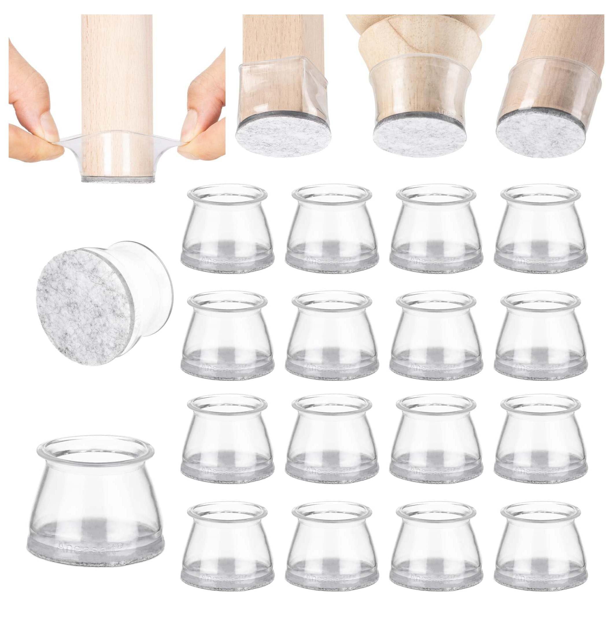 Chair Leg Floor Protectors, 16 Pcs Silicone Furniture Pads for Hardwood Floors, for Protect Chair fe